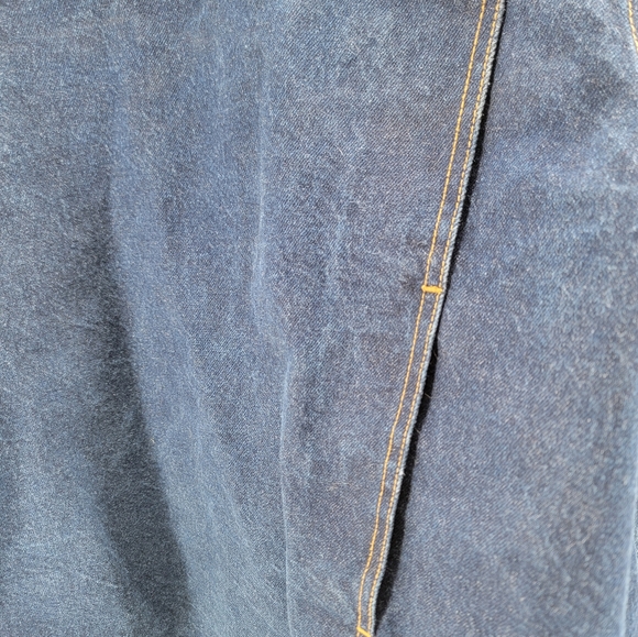 Vintage Mecca Y2K Hip Hop Baggy Denim Jean Dark Wash Button Front Jacket Mens XL - Picture 9 of 13